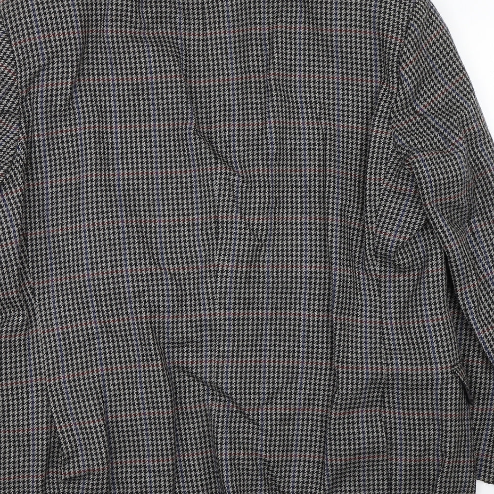 H.T Burt Mens Grey Houndstooth  Jacket Suit Jacket Size L