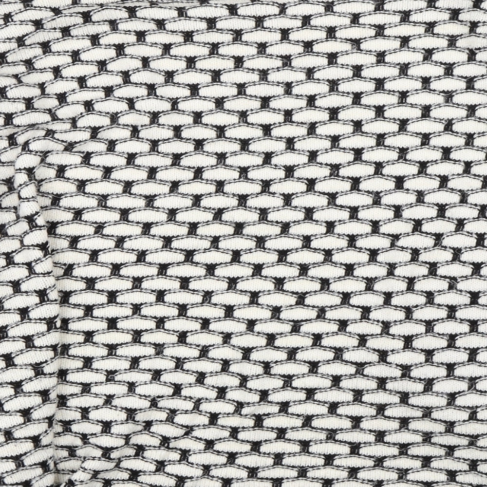 NEXT Womens White Geometric  Cardigan Jumper Size XL