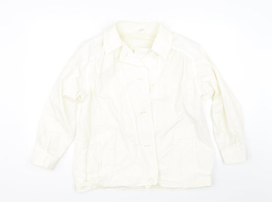 Four Seasons of London Womens White   Basic Button-Up Size 14  - Chef unifrom