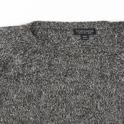 Topshop Womens Grey  Knit Pullover Jumper Size 10