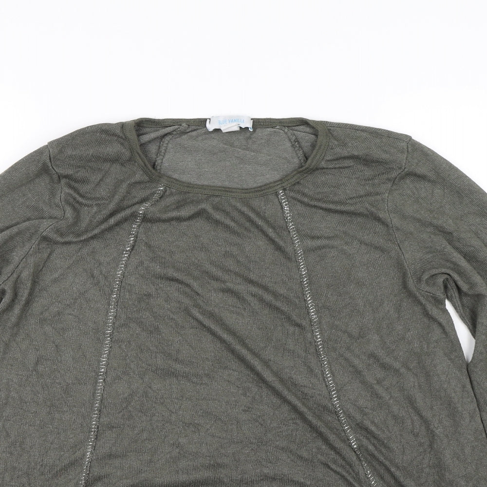 Blue Vanilla Womens Grey Animal Print  Pullover Jumper One Size