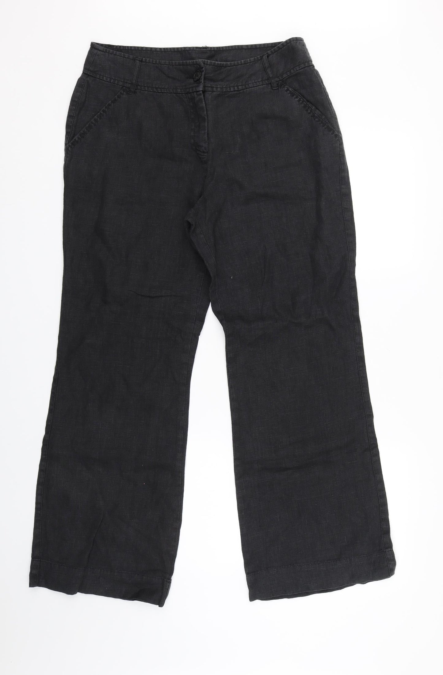 Moda Womens Black   Cropped Trousers Size 30 in L27.5 in