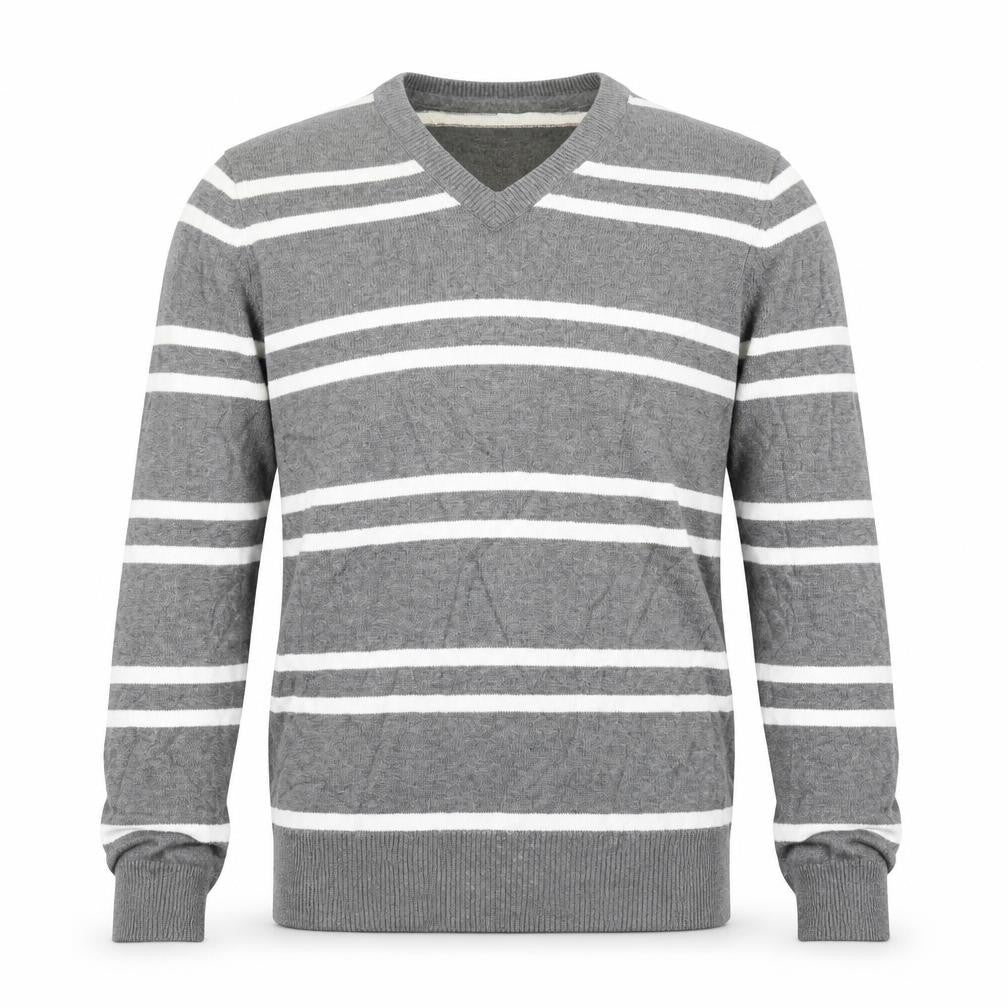 H&M Mens Grey Striped  Pullover Jumper Size S