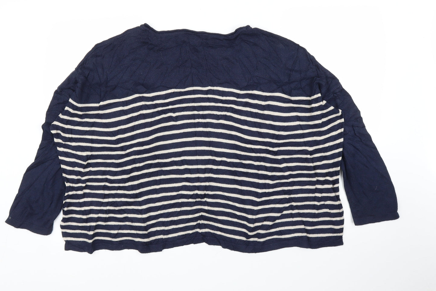 H&M Womens Blue Striped  Pullover Jumper Size M