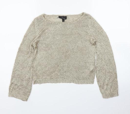 Topshop Womens Gold   Pullover Jumper Size 6