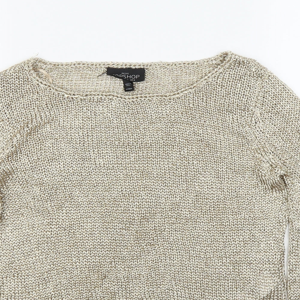 Topshop Womens Gold   Pullover Jumper Size 6