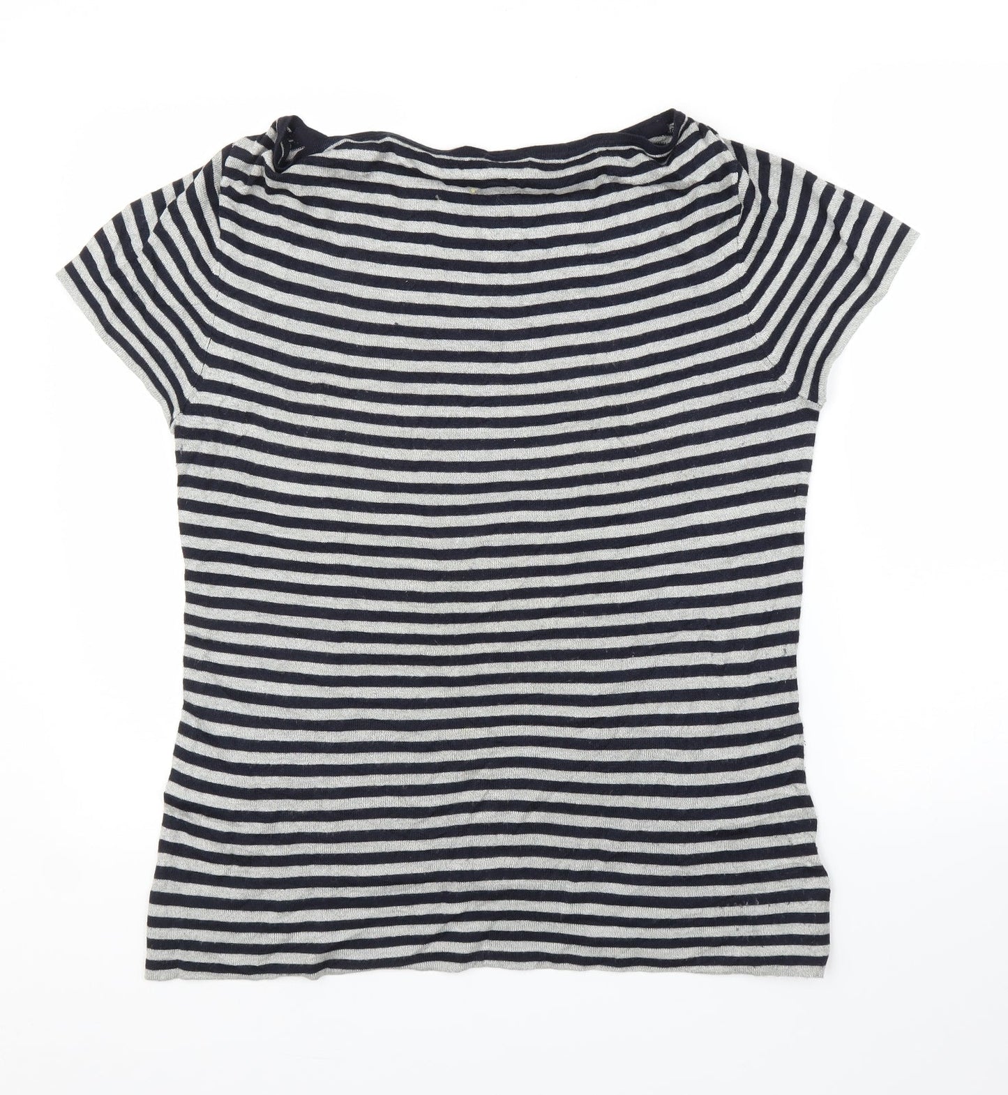 Pure Dash Womens Blue Striped  Basic Blouse Size 18