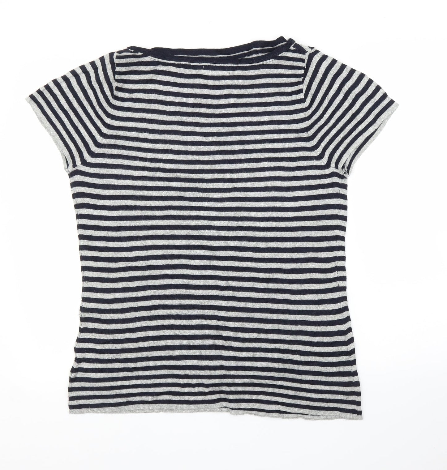 Pure Dash Womens Blue Striped  Basic Blouse Size 18