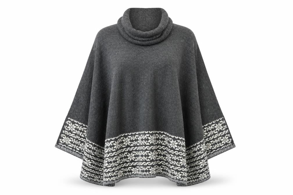 Roman Womens Grey Fair Isle  Pullover Jumper Size S