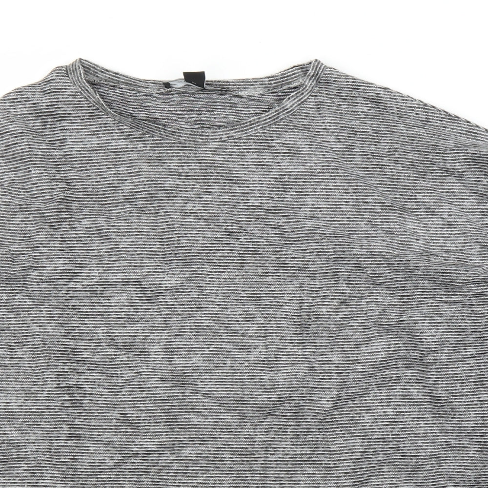New Look Womens Grey Striped  Basic Blouse Size M
