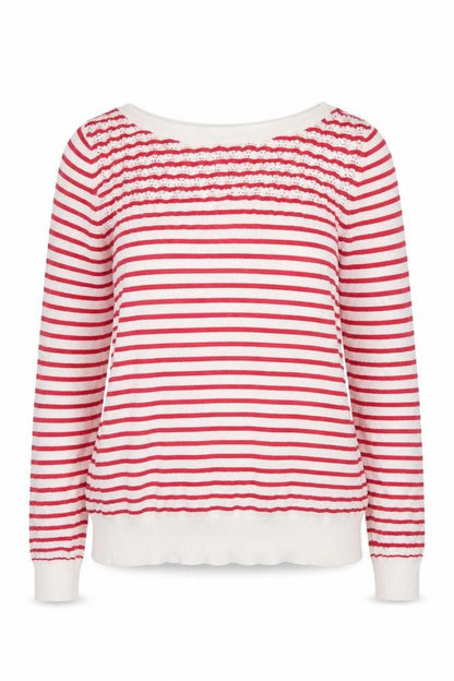 Dorothy Perkins Womens White Striped  Pullover Jumper Size 8