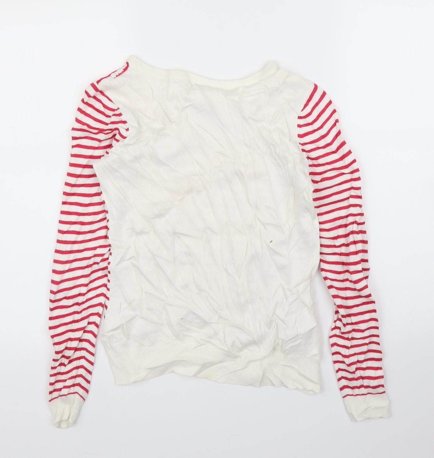 Dorothy Perkins Womens White Striped  Pullover Jumper Size 8