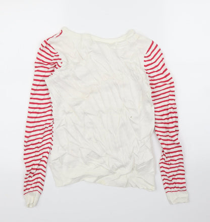Dorothy Perkins Womens White Striped  Pullover Jumper Size 8