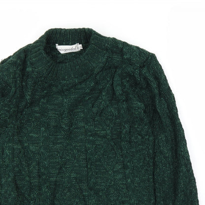 Close-up detail of Missguided women’s green jumper, size S