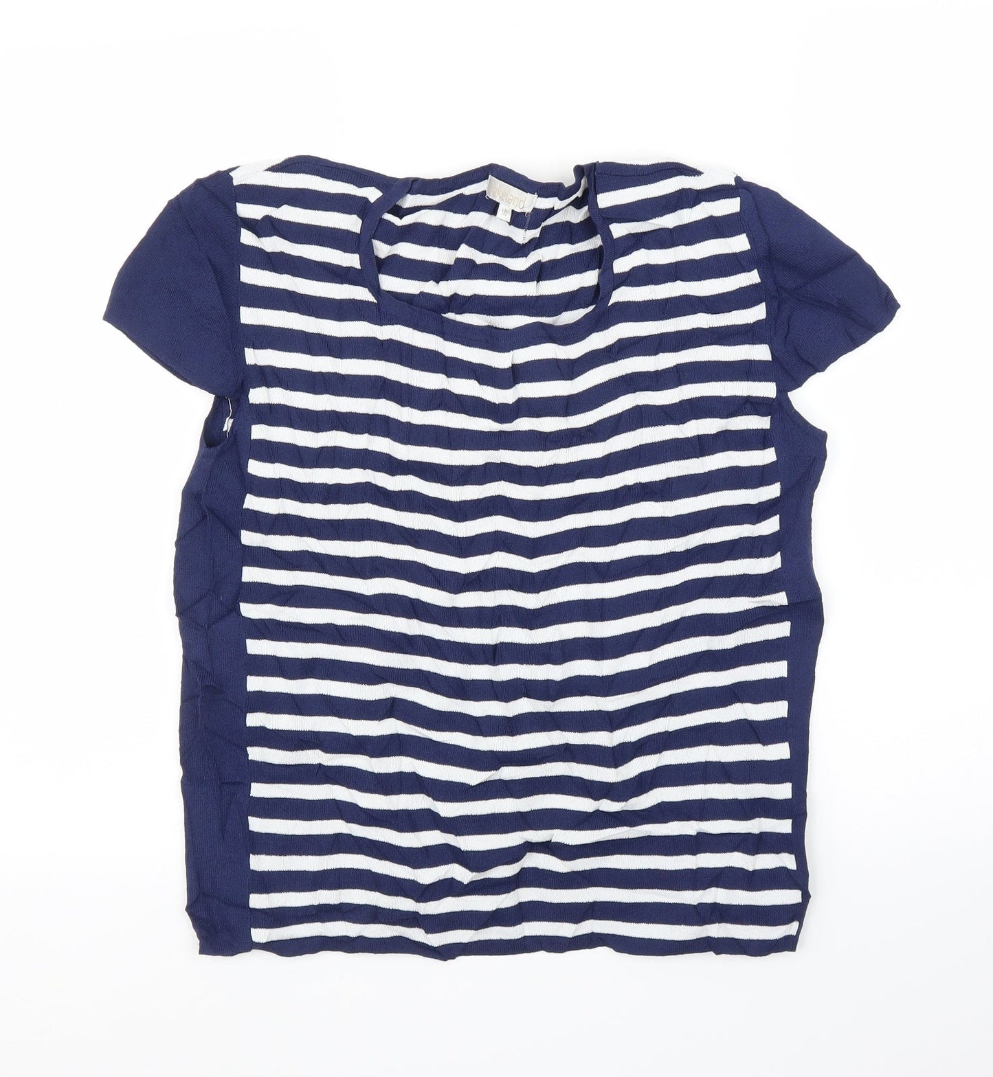 Lakeland Womens Blue Striped  Basic T-Shirt Size M