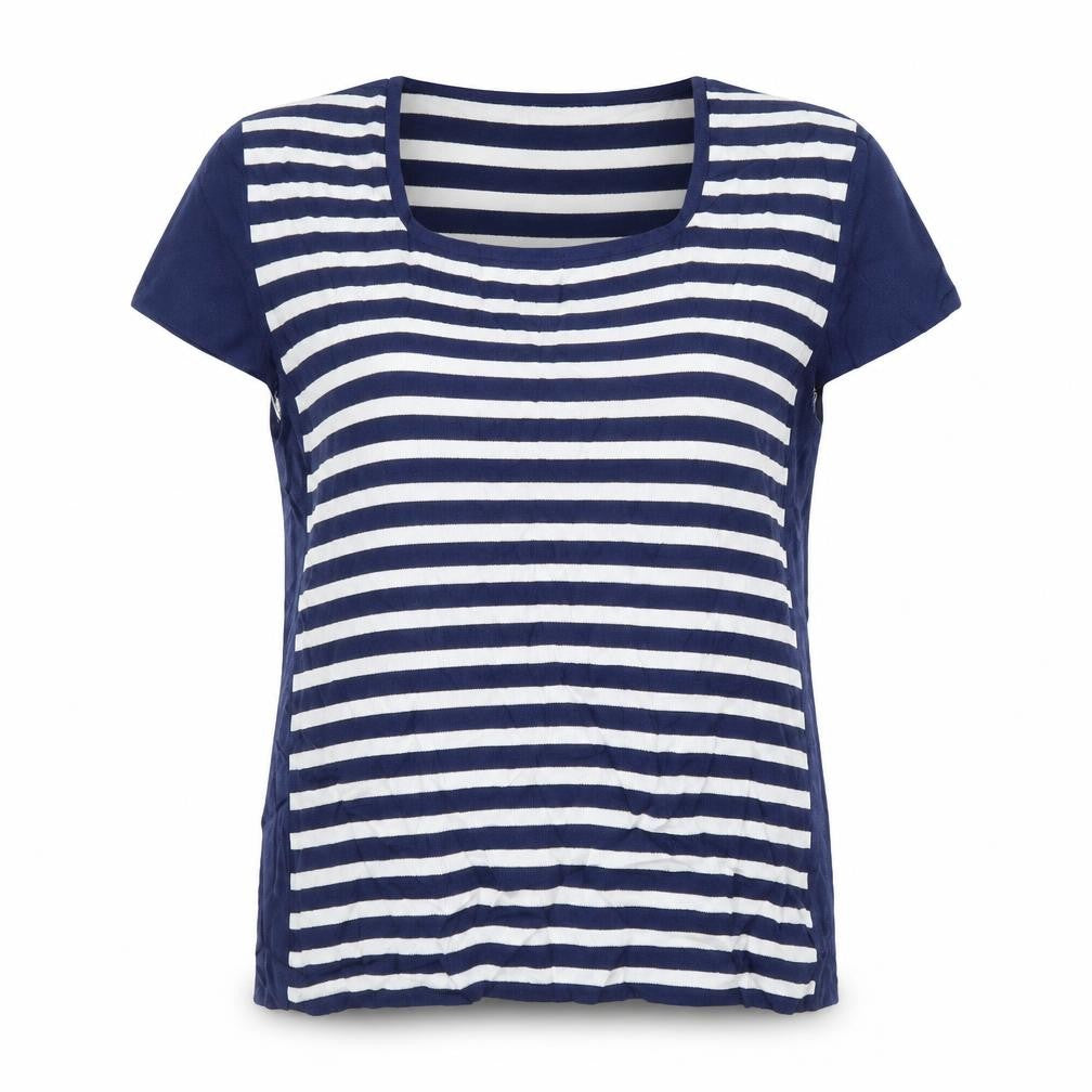 Lakeland Womens Blue Striped  Basic T-Shirt Size M