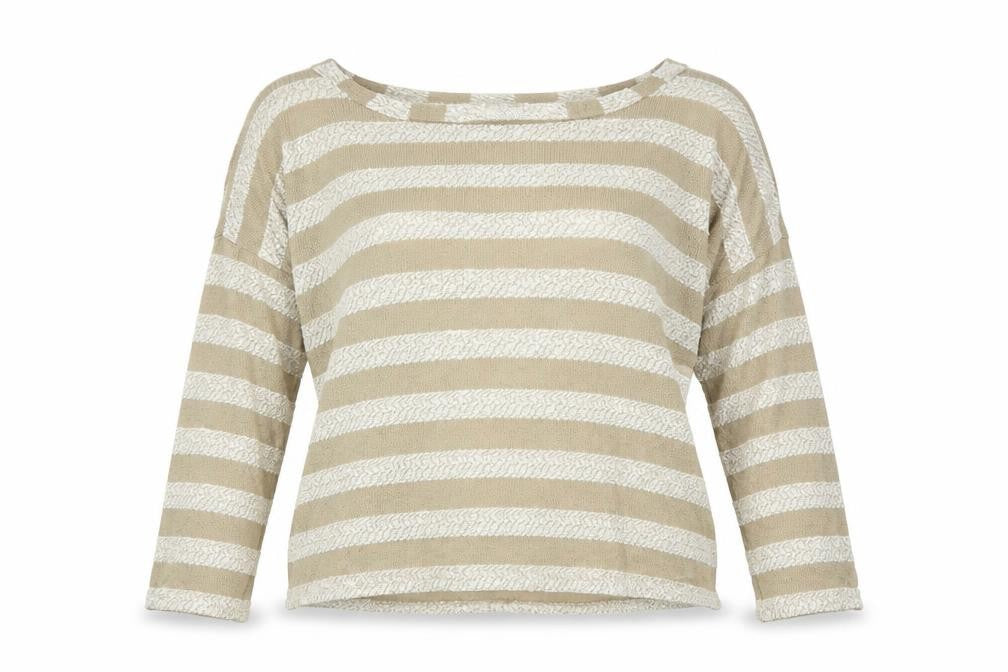 Primark Womens Beige Striped  Basic Blouse Size 12