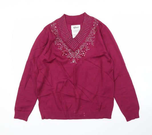 Afibel Womens Purple   Pullover Jumper Size 14