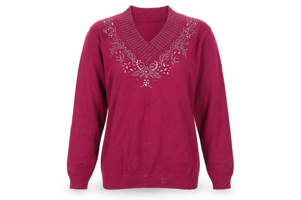 Afibel Womens Purple   Pullover Jumper Size 14