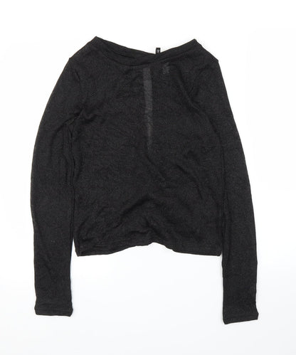 H&M Womens Black   Basic Blouse Size S  - Split down back