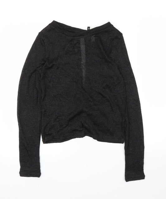 H&M Womens Black   Basic Blouse Size S  - Split down back
