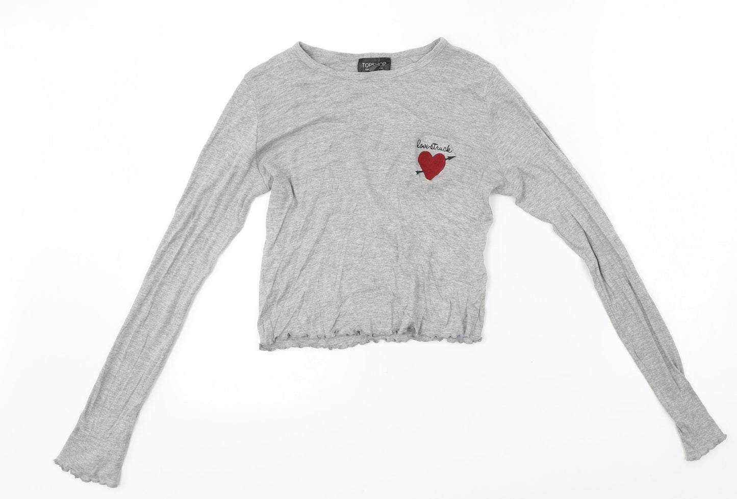 Topshop  Womens Grey   Basic T-Shirt Size 6