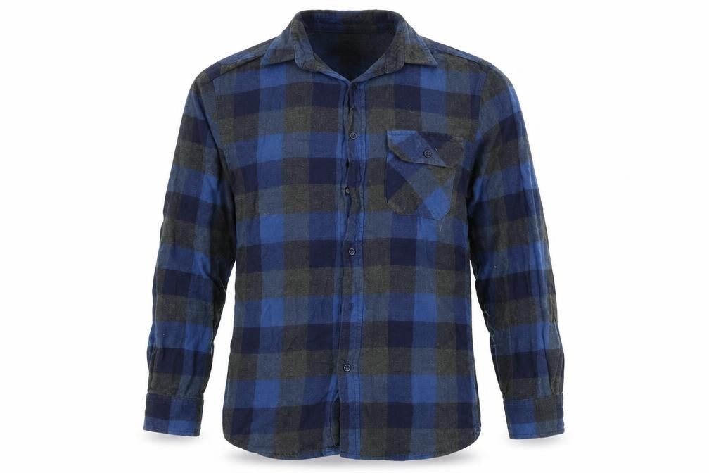Cedarwood State Mens Blue Check Button-Up Size S