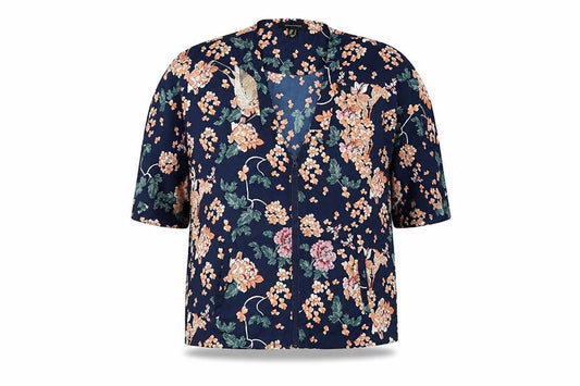 Atmosphere  Womens Blue Floral  Jacket Coat Size 8