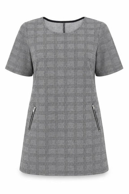 Front view of Papaya women’s grey check a-line, size UK 14