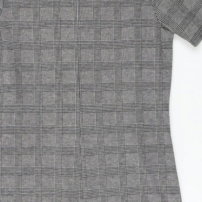 Brand and care label for Papaya women’s grey check a-line, size UK 14