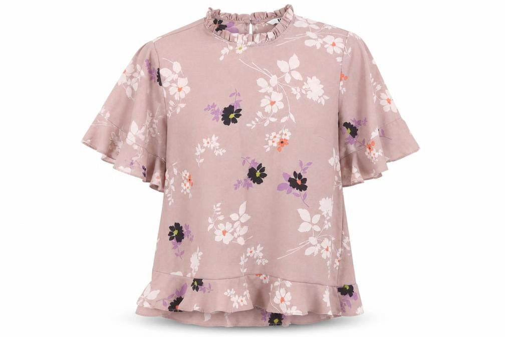 Very Womens Brown Floral  Basic Blouse Size 14