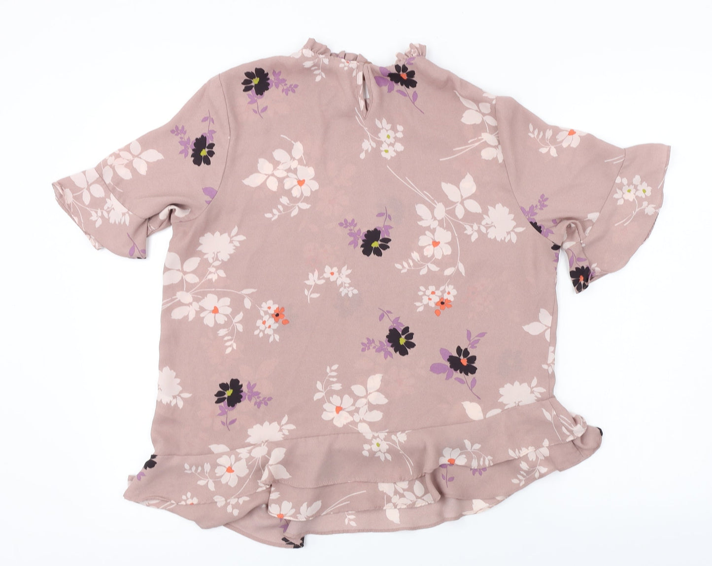 Very Womens Brown Floral  Basic Blouse Size 14