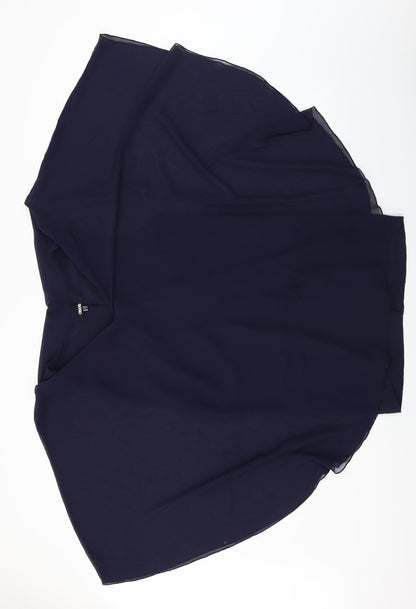 Additional front view of ASOS women’s blue basic blouse, size UK 10