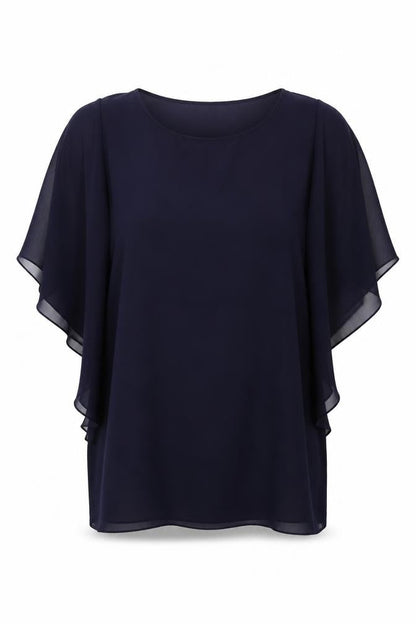 Front view of ASOS women’s blue basic blouse, size UK 10