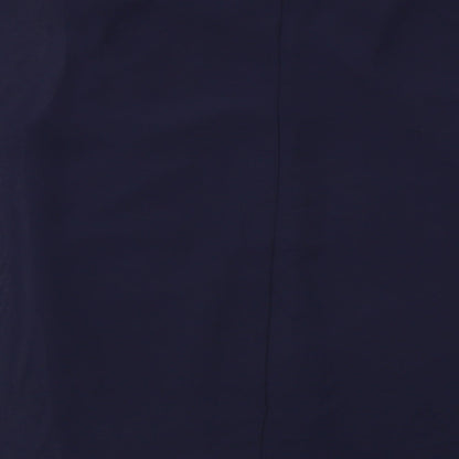 Brand and care label for ASOS women’s blue basic blouse, size UK 10