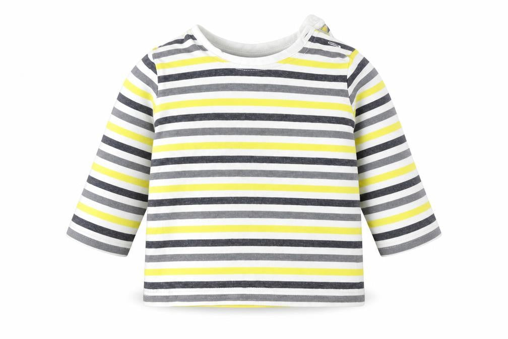 F&F  Boys White Striped  Basic T-Shirt Size 6-9 Months