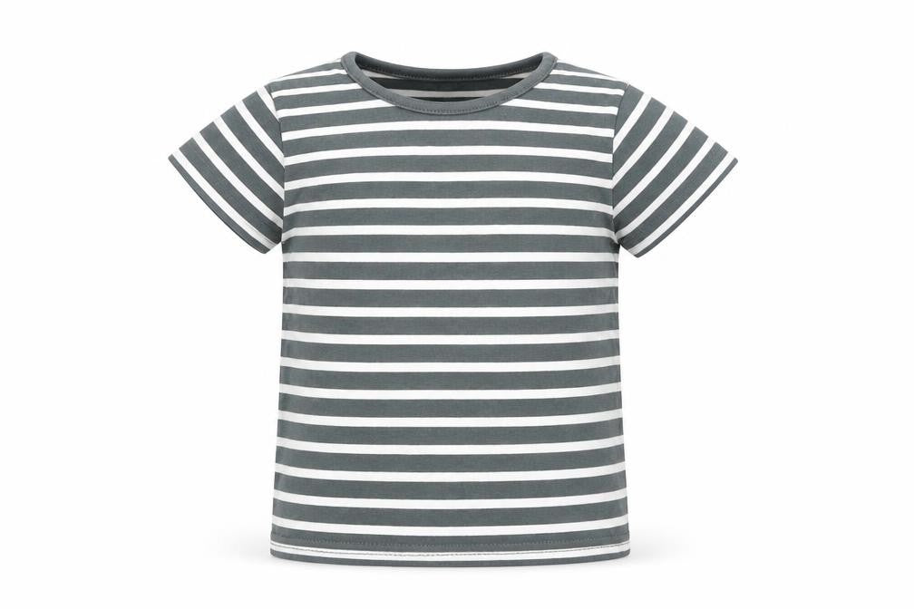 TU Boys Grey Striped  Basic T-Shirt Size 9-12 Months