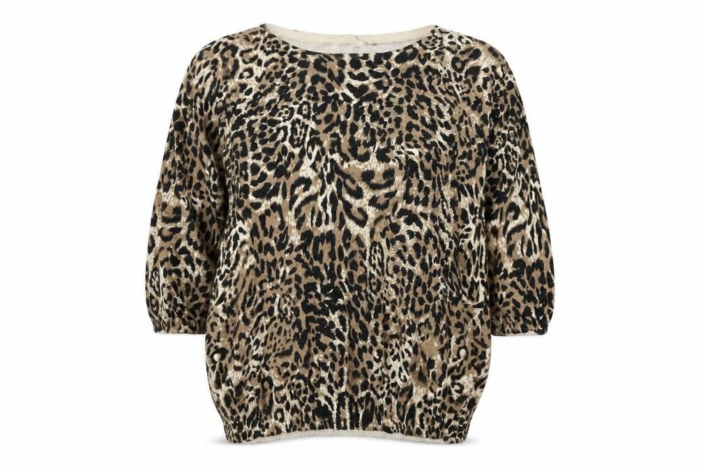 Preworn Womens Beige Animal Print  Pullover Jumper Size L