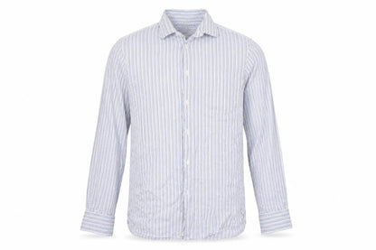 Howick Tailored Mens Blue Striped   Button-Up Size 15.5