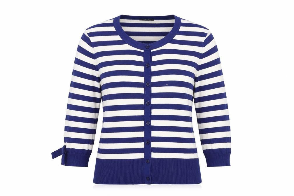 M&Co Womens Blue Striped  Pullover Jumper Size 14