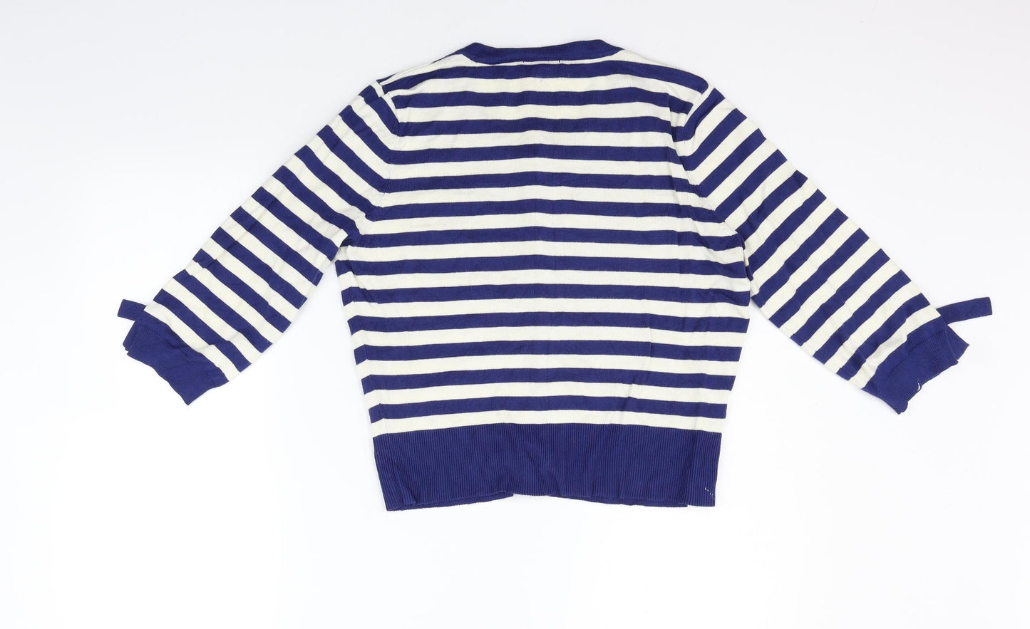 M&Co Womens Blue Striped  Pullover Jumper Size 14