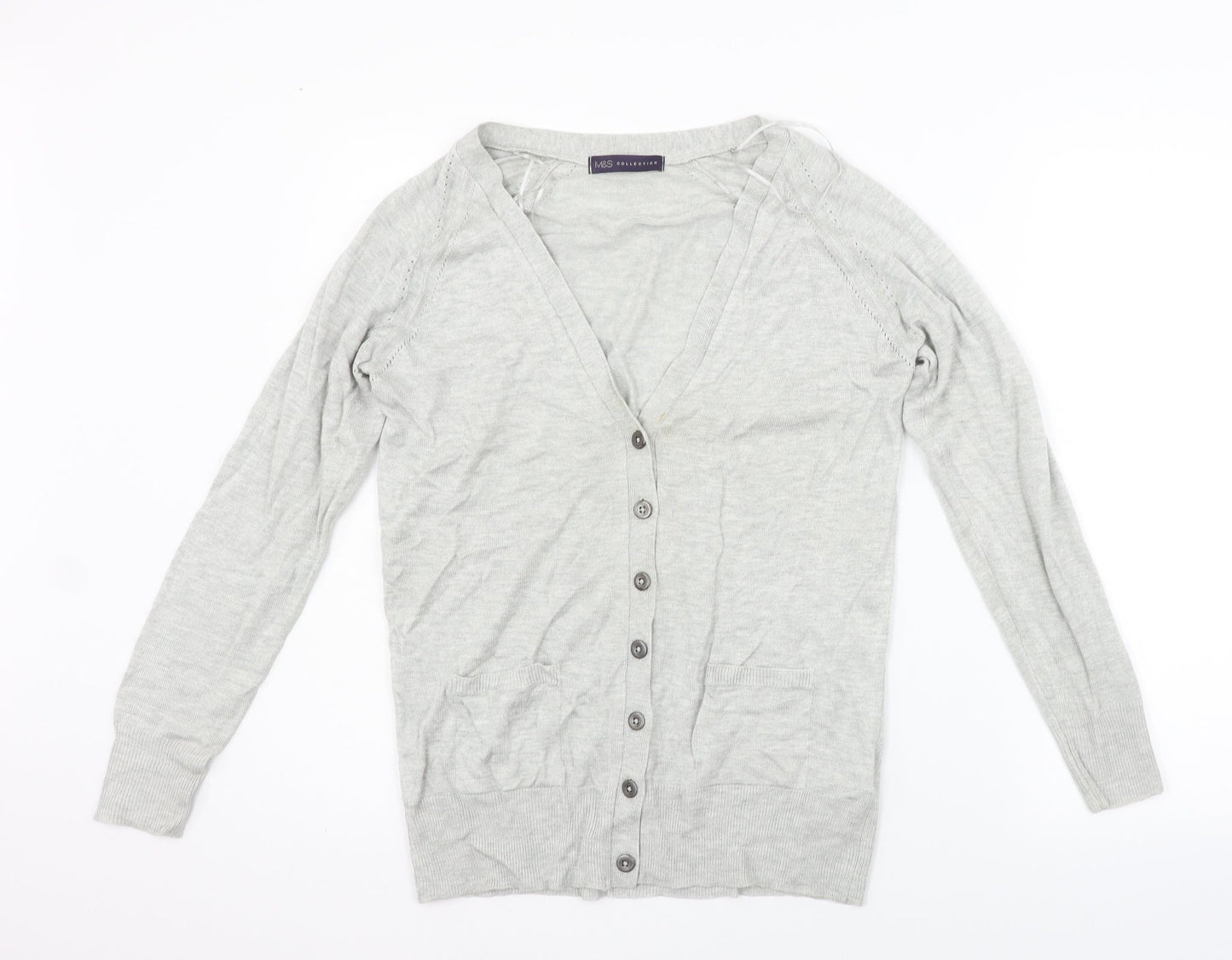 Marks and Spencer Womens Grey   Cardigan Jumper Size 10