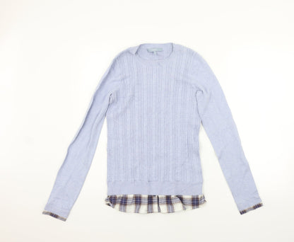 Next Womens Blue Houndstooth  Jumper Dress  Size 8