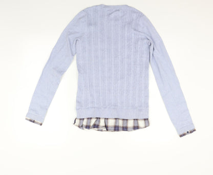 Next Womens Blue Houndstooth  Jumper Dress  Size 8