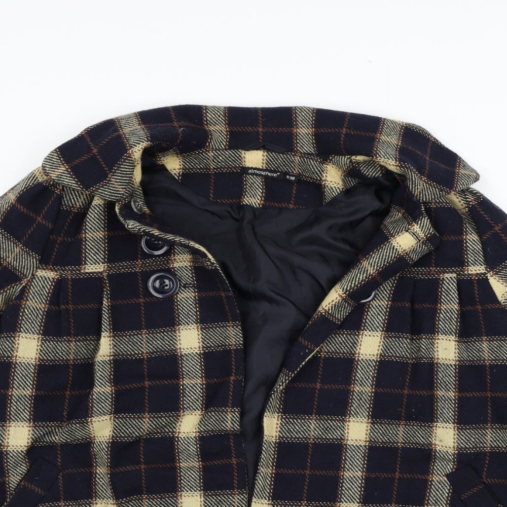 Atmosphere Womens Beige Check  Jacket Coat Size 10