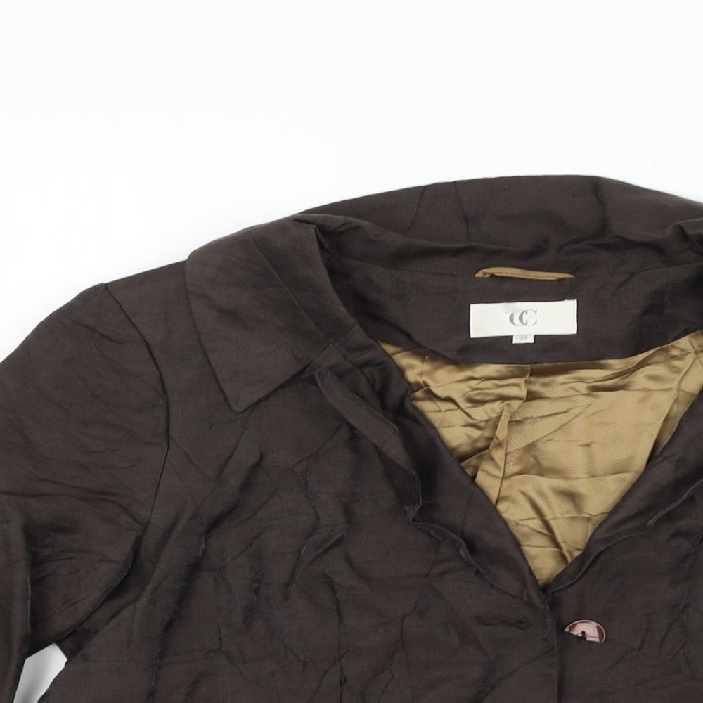 county casual Womens Brown   Jacket Blazer Size 14  - BROKEN BUTTON