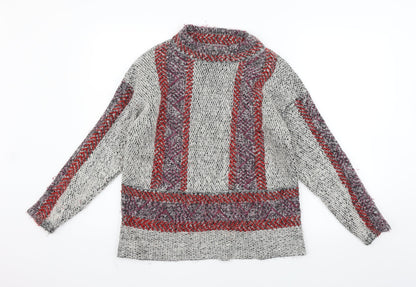 Tu Womens Beige Geometric  Pullover Jumper Size 14