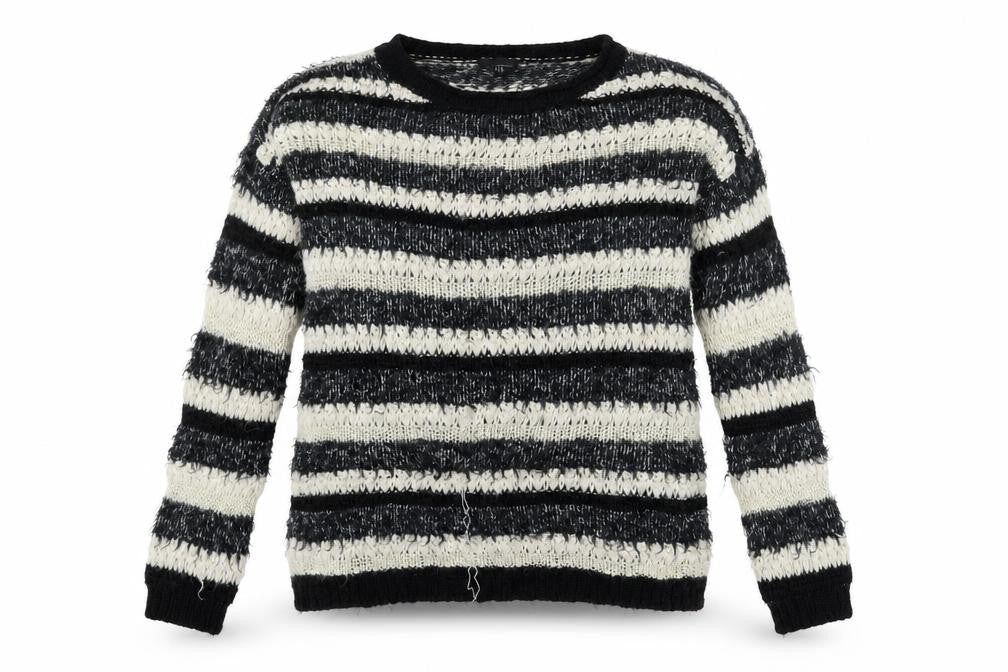 Warehouse Womens White Striped  Pullover Jumper Size 16