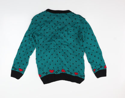 Back view of PURE Collection women’s green jumper, size M