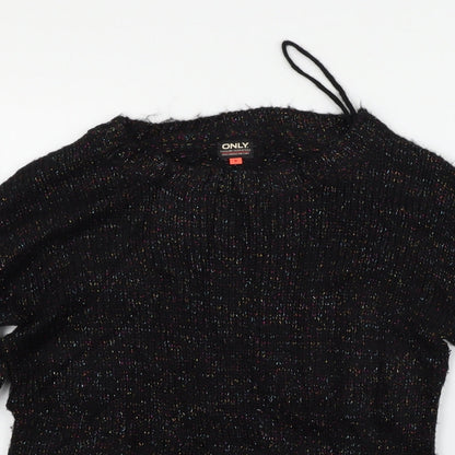 Close-up detail of Only women’s black jumper, size S